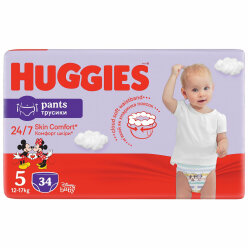 HUGGIES Pants Kalhotky plenkové jednorázové 5 (12-17 kg) 34 ks