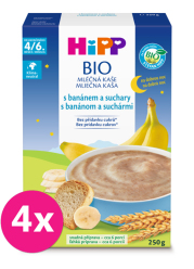 6x HiPP BIO Kaše mléčná na dobrou noc s banánem a suchary od uk. 4.-6. měsíce, 250g
