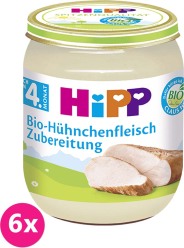 6x HiPP BIO kuřecí maso (125 g) - masový příkrm