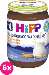 6x HiPP BIO Na dobrou noc krupicová (190 g) - mléčná kaše