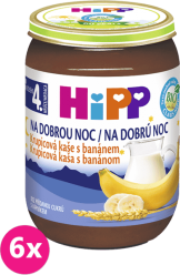 6x HiPP BIO Na dobrou noc krupicová s banánem (190 g) - mléčná kaše