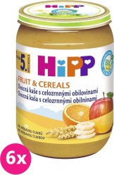 6x HiPP BIO Ovocná kaše s celozrnnými obilovinami (190 g) - ovocný příkrm