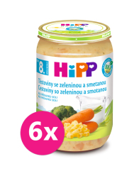 6x HiPP BIO Těstoviny se zeleninou a smetanou od 8. měsíce, 220 g