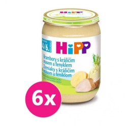 6x HiPP brambory s králičím masem a fenyklem (190 g) - maso-zeleninový příkrm