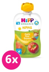 6x HiPP HiPPiS BIO 100% ovoce Jablko-Hruška-Banán 100 g - ovocný příkrm