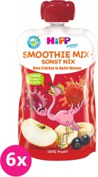 6x HiPP HiPPiS BIO Smoothie Jablko-Banán-Červené ovoce 120 ml – ovocný příkrm