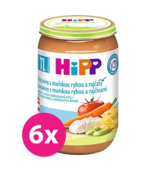 6x HiPP Jemné těstoviny s mořskou rybou a rajčaty (220 g) - maso-zeleninový příkrm