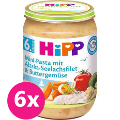 6x HiPP Mini těstoviny s aljašskou treskou v máslové zelenině (6m+) 190 g