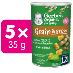 5x GERBER Organic křupky arašídové 35 g​