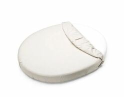 PETITE&MARS Napínací prostěradlo nepromokavé do oválné postýlky Soft Dream Oval 84 x 50 White