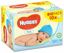 10x HUGGIES® Single Pure Ubrousky vlhčené 56 ks