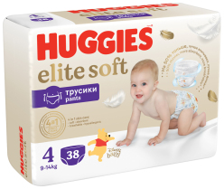 2x HUGGIES® Elite Soft Pants Kalhotky plenkové jednorázové 4 (9-14 kg) 38 ks
