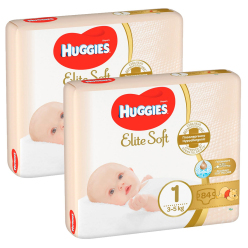 2x HUGGIES® Elite Soft Pleny jednorázové 1 (3-5 kg) 84 ks