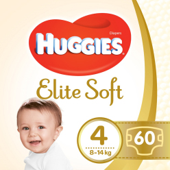 HUGGIES® Elite Soft Pleny jednorázové 4 (8-14 kg) 60 ks