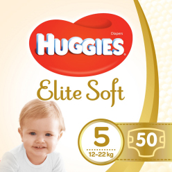 HUGGIES® Elite Soft Pleny jednorázové 5 (12-22 kg) 50 ks