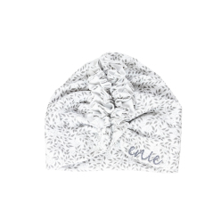 ENIE BABY Čepice dětská turban Grey Leaves Uni 0-3m