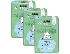 MUUMI Baby Pants 7 XL 16-26 kg (102 ks), měsíční balení kalhotkových eko plen