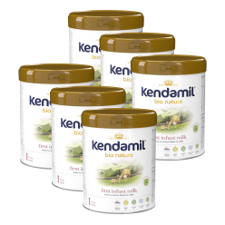 6x KENDAMIL Mléko počáteční BIO Nature 1 DHA+ (800 g) 0m+