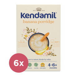 6x KENDAMIL Kaše mléčná s banánem (150 g), 4m+