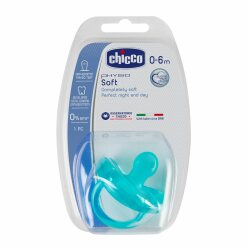 Šidítko Physio Soft celosilikónové, 0-6m+, modré