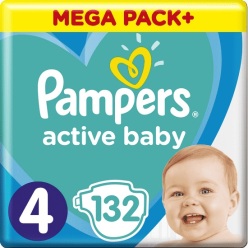 Plenky Active Baby 4 MAXI 9-14kg 132ks Pampers