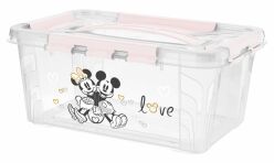 Domácí úložný box malý "Mickey & Minnie", Pastelová růžová