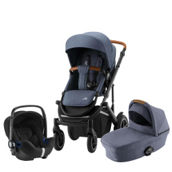 Set kočárek Smile III + hluboká korba + autosedačka, Indigo Blue