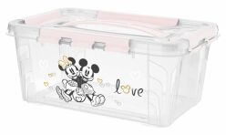 Domácí úložný box malý "Mickey & Minnie", Pastelová růžová
