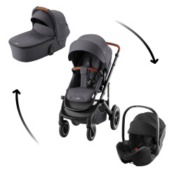 Set kočárek Smile 5Z + hluboká korba + autosedačka Baby-Safe PRO, Midnight Grey