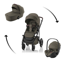 Set kočárek Smile 5Z + hluboká korba + autosedačka Baby-Safe Pro Lux, Urban Olive