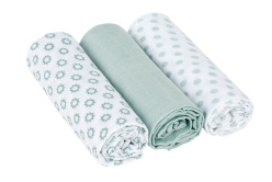 Swaddle blanket 85x85 Little Chums Star light mint