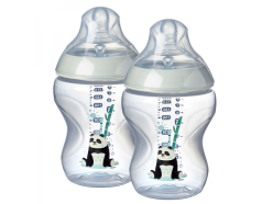 Kojenecká láhev C2N růžová 2ks 260ml 0m+