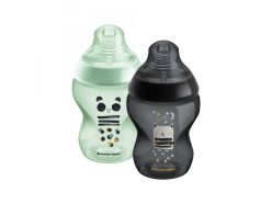 Kojenecká láhev s obrázky C2N, 2ks 260ml, 0+m
