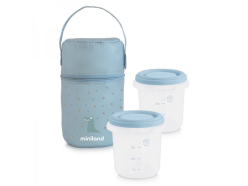 Termoizolační pouzdro + kelímky na jídlo Blue 2ks