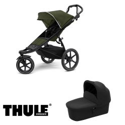 Thule Urban Glide 2 Black/ Cypress Green + Hluboká korba SET