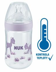 NUK Nature Sense láhev s kontrolou teploty 260ml fialová