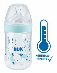 NUK Nature Sense láhev s kontrolou teploty 260ml modrá