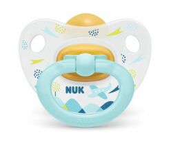 NUK Dudlík HAPPY KIDS, latex, 6-18 m - modré letadlo