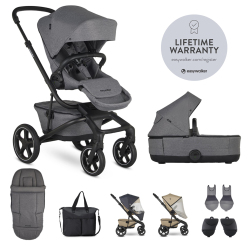 Kombinovaný kočárek EASYWALKER JIMMEY SET XXL s příslušenstvím - Irish Grey