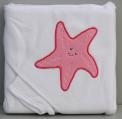 Dětský ručník bílý - Růžová hvězda