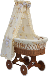 Proutěný košík na miminko s nebesy Scarlett Mráček - béžová
