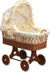 Proutěný košík na miminko s boudičkou Scarlett Mráček - béžová