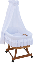 Proutěný košík pro miminko s nebesy Martin - bílá
