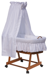 Proutěný košík pro miminko s nebesy Scarlett Péťa - bílá