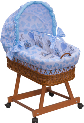 Proutěný košík na miminko s boudičkou Kulíšek - modrá