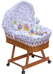 Proutěný košík na miminko s boudičkou Scarlett Kulíšek - šedá