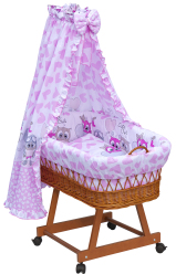 Proutěný košík na miminko s nebesy Scarlett Kulíšek - růžová