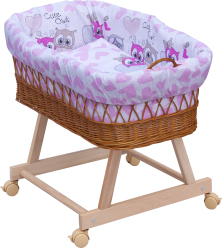 Proutěný košík na miminko Scarlett Kulíšek - růžová