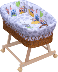 Proutěný košík na miminko Scarlett Kulíšek - šedá