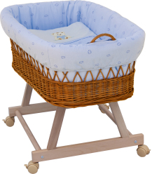 Proutěný košík na miminko Scarlett Méďa - modrá